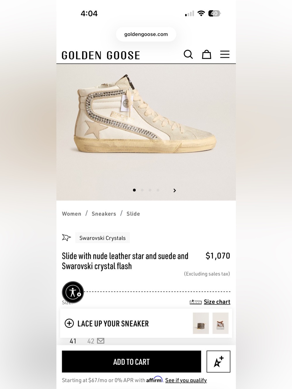 Golden Goose Swarovski Crystal Slide Sneakers Like New - Picture 11 of 14